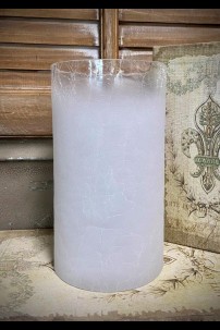 5x7.5" WHITE CRACKLE/FROSTED CYLINDER - MEDIUM [481535]